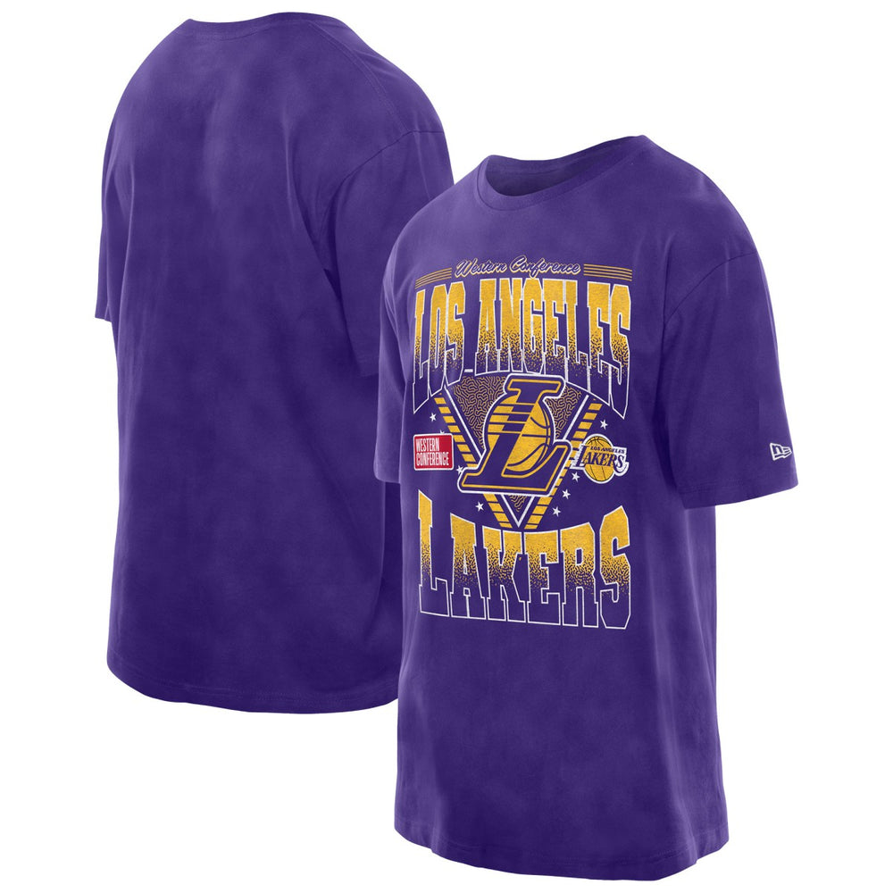 Los Angeles Lakers Old School Sport Vintage Wash T-Shirt Purple - NBA