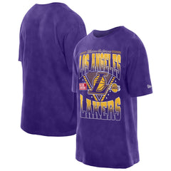 Los Angeles Lakers Old School Sport Vintage Wash T-Shirt Purple - NBA