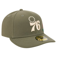 Philadelphia 76ers Tonal Florals 59FIFTY Fitted Hat Olive - NBA