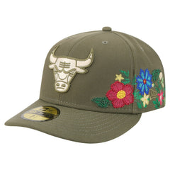 Chicago Bulls Tonal Florals 59FIFTY Fitted Hat Olive - NBA