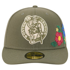 Boston Celtics Tonal Florals 59FIFTY Fitted Hat Olive - NBA