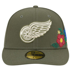 Detroit Red Wings New Era Tonal Florals 59FIFTY Fitted Hat - Olive - NHL