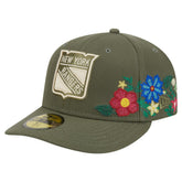 New York Rangers New Era Tonal Florals 59FIFTY Fitted Hat - Olive - NHL