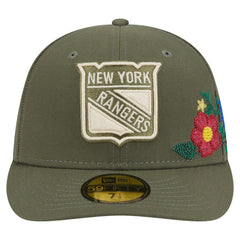 New York Rangers New Era Tonal Florals 59FIFTY Fitted Hat - Olive - NHL