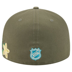 Anaheim Ducks New Era Tonal Florals 59FIFTY Fitted Hat - Olive - NHL