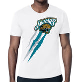Jacksonville Jaguars Starter Retro Team Logo Color Scratch T-Shirt White | NFL