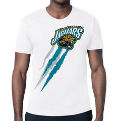 Jacksonville Jaguars Starter Retro Team Logo Color Scratch T-Shirt White | NFL