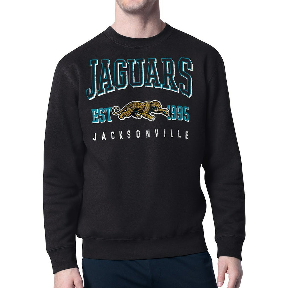 Jacksonville Jaguars Starter Retro Team Logo Pullover Sweatshirt Black | NFL