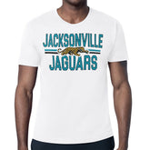 Jacksonville Jaguars Starter Mesh Look Retro Team Logo T-Shirt White | NFL