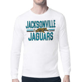 Jacksonville Jaguars Starter Mesh Look Retro Team Logo Long Sleeve T-Shirt White | NFL