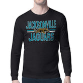 Jacksonville Jaguars Starter Mesh Look Retro Team Logo Long Sleeve T-Shirt Black | NFL