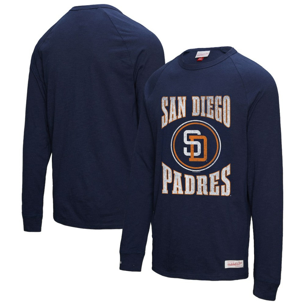 San Diego Padres Mitchell & Ness Arched Logo Slub Long Sleeve T-Shirt - MLB