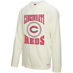 Cincinnati Reds Mitchell & Ness Arched Logo Slub Long Sleeve T-Shirt - MLB