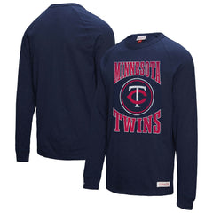 Minnesota Twins Mitchell & Ness Arched Logo Slub Long Sleeve T-Shirt - MLB