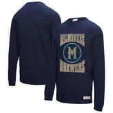 Milwaukee Brewers Mitchell & Ness Arched Logo Slub Long Sleeve T-Shirt - MLB