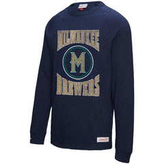 Milwaukee Brewers Mitchell & Ness Arched Logo Slub Long Sleeve T-Shirt - MLB