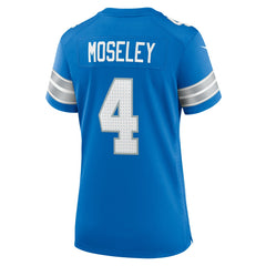 Emmanuel Moseley Detroit Lions Women's Team Game Jersey Blue | Nike for Sale