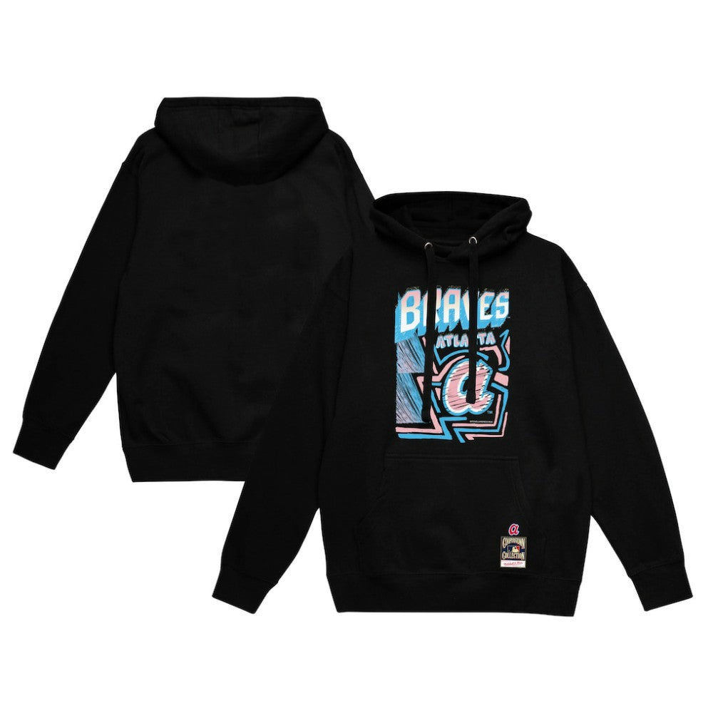 Atlanta Braves Mitchell & Ness Sidewalk Sketch Pullover Hoodie - MLB