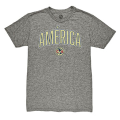 Club America 1863FC Wordmark Vintage Tri-Blend T-Shirt Heather Gray - FIFA World CUP