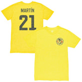 Henry Martin Club America 1863FC Vintage Player Name & Number Tri-blend T-Shirt Yellow - FIFA World CUP