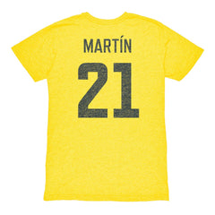 Henry Martin Club America 1863FC Vintage Player Name & Number Tri-blend T-Shirt Yellow - FIFA World CUP