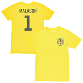 Luis Malagón Club America 1863FC Vintage Player Name & Number Tri-blend T-Shirt Yellow - FIFA World CUP