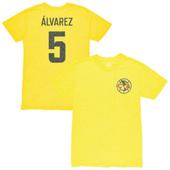 Kevin Álvarez Club America 1863FC Vintage Player Name & Number Tri-blend T-Shirt Yellow - FIFA World CUP