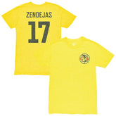 Alejandro Zendejas Club America 1863FC Vintage Player Name & Number Tri-blend T-Shirt Yellow - FIFA World CUP