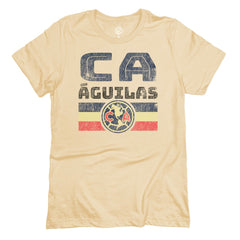 Club America 1863FC Retro Stripes T-Shirt Tan - FIFA World CUP