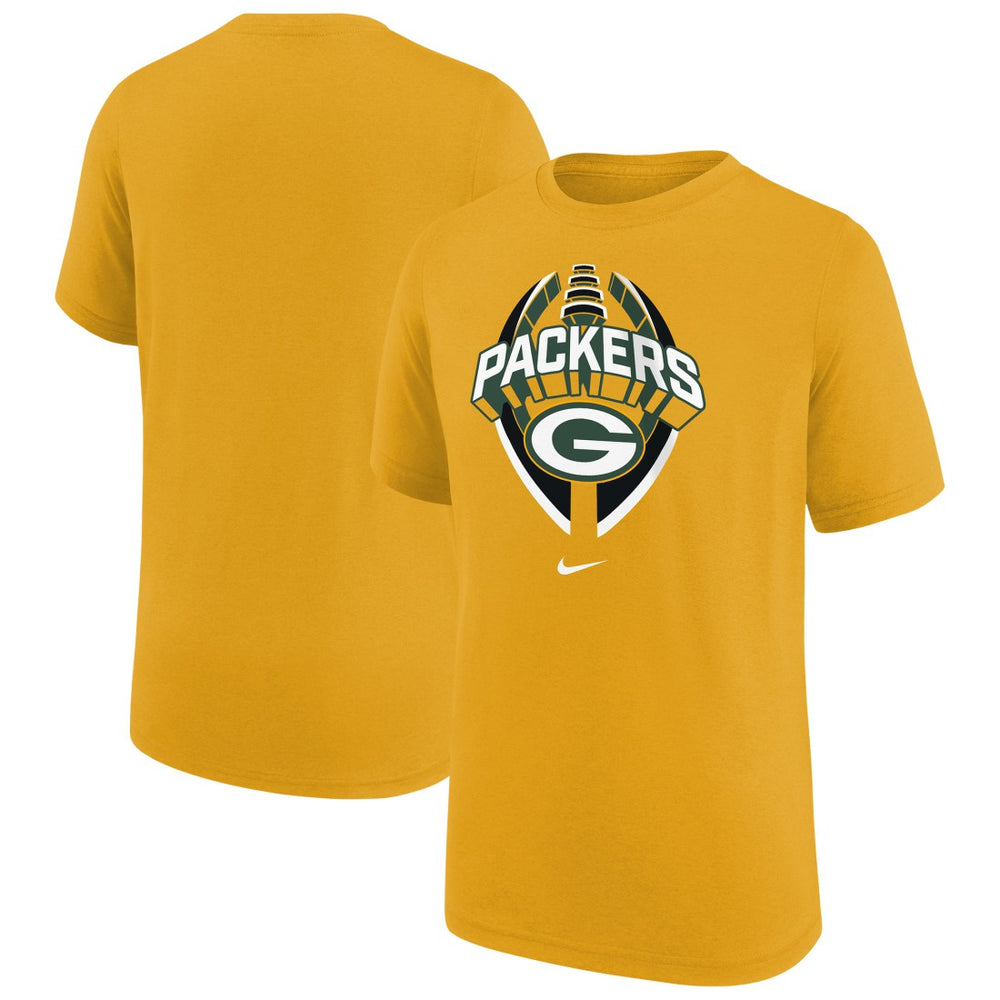 Green Bay Packers Youth Icon Legend T-Shirt Gold | Nike for Sale