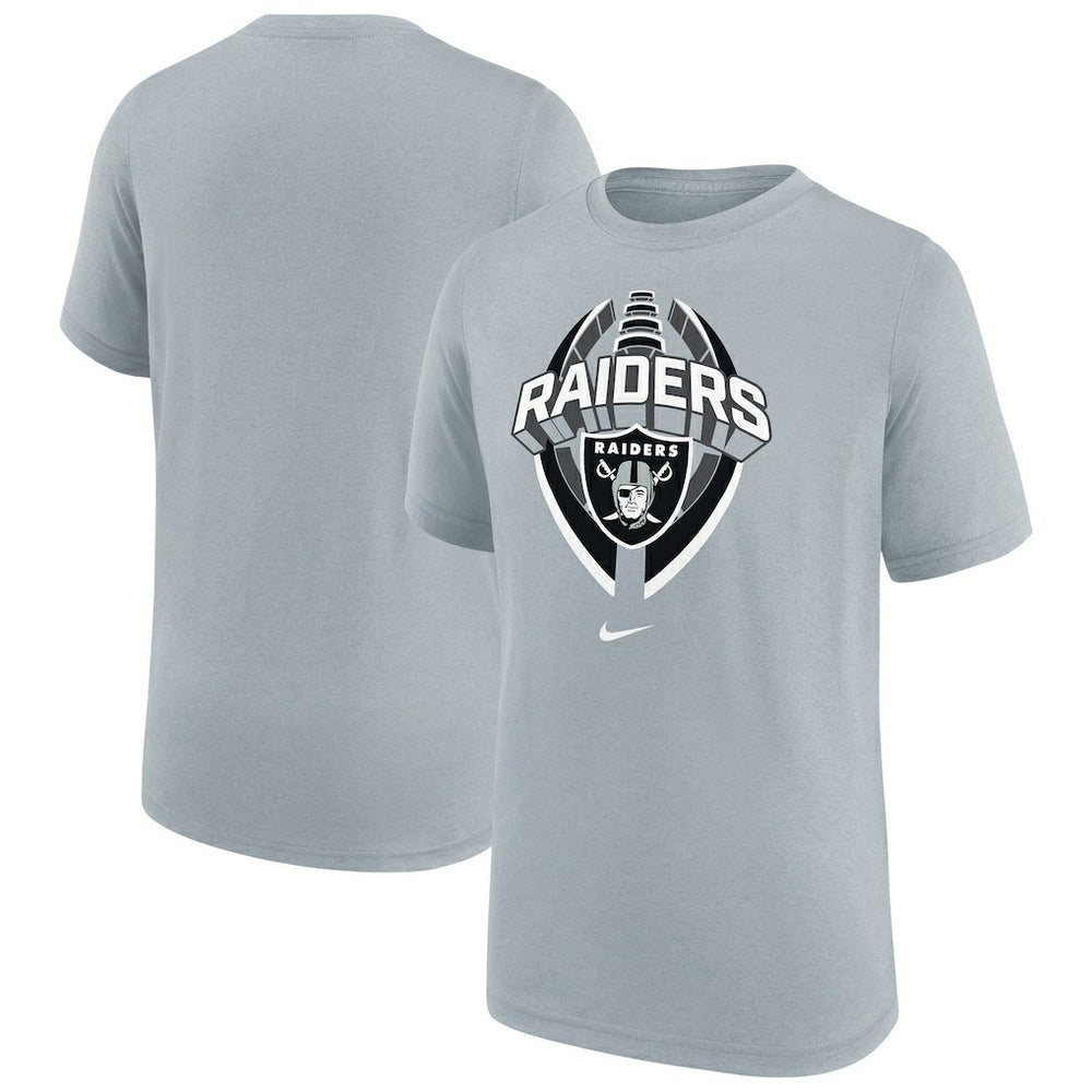 Las Vegas Raiders Youth Icon Legend T-Shirt Gray | Nike for Sale