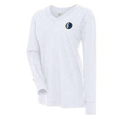 Dallas Mavericks Antigua Women's Symbolic Long Sleeve V-Neck Top White - NBA