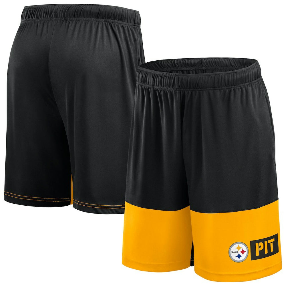 Pittsburgh Steelers Big & Tall Best of the Best Performance Shorts Black/Gold | Fanatics