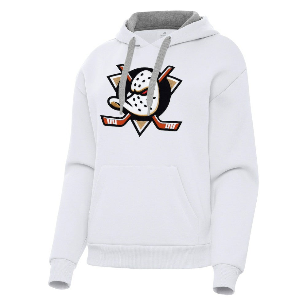 Anaheim Ducks Antigua Women's Victory Pullover Hoodie - White - NHL
