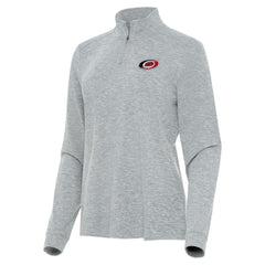 Carolina Hurricanes Antigua Women's Mentor Quarter-Zip Mock Long Sleeve Top - Heather Gray - NHL