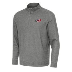 Carolina Hurricanes Antigua Subtle Quarter-Zip Sweatshirt - Heather Black - NHL