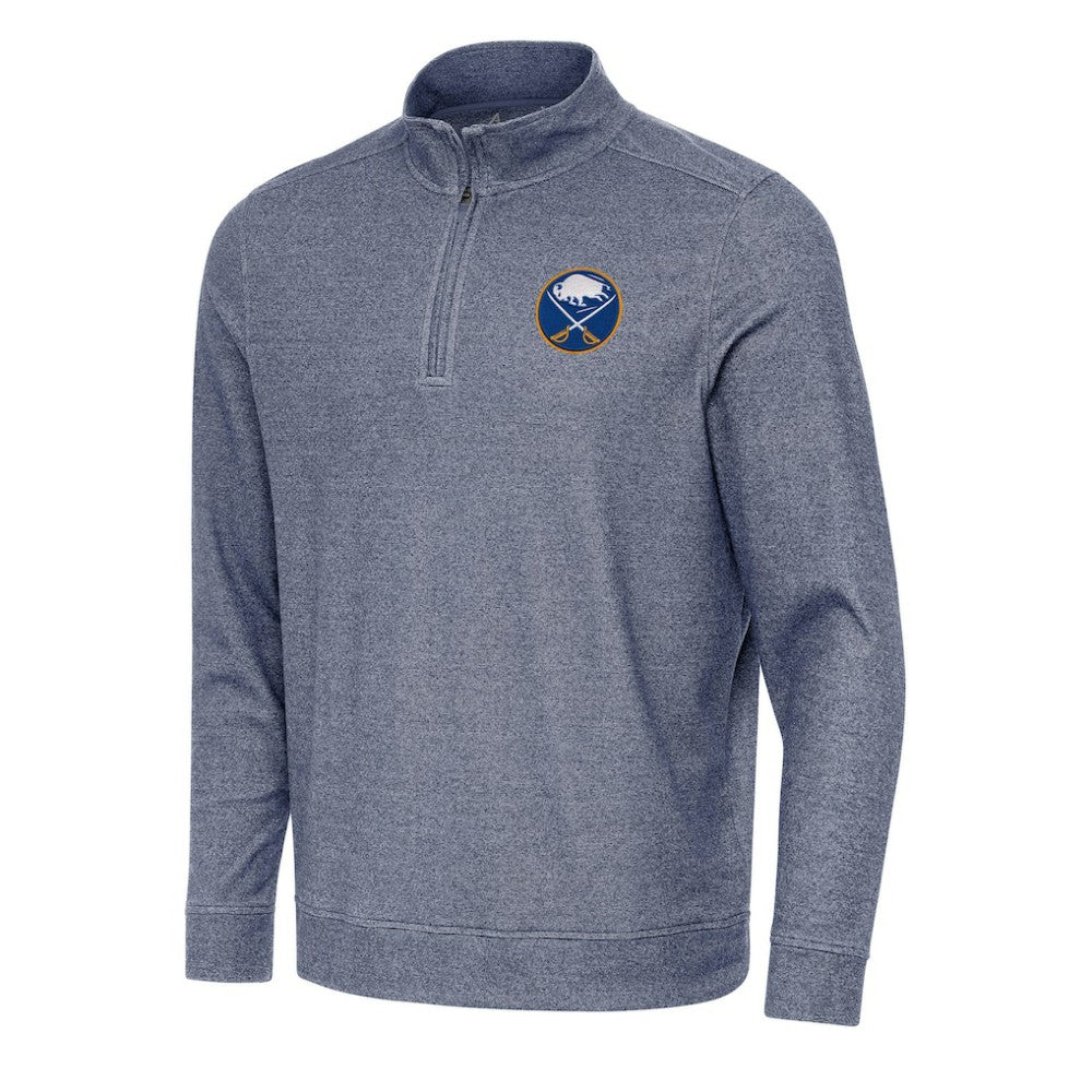 Buffalo Sabres Antigua Subtle Quarter-Zip Sweatshirt - Heather Navy - NHL