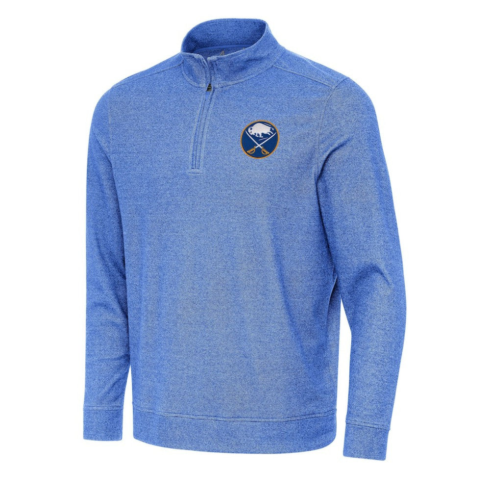 Buffalo Sabres Antigua Subtle Quarter-Zip Sweatshirt - Heather Royal - NHL