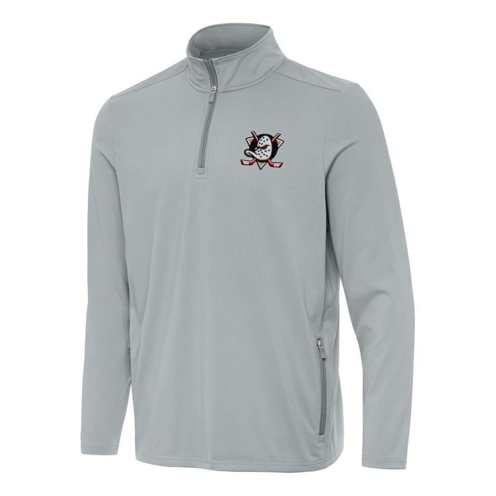 Anaheim Ducks Antigua Perilous Quarter-Zip Sweatshirt - Gray - NHL