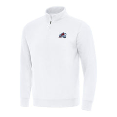Colorado Avalanche Antigua Victory Quarter-Zip Mock Sweatshirt - White - NHL