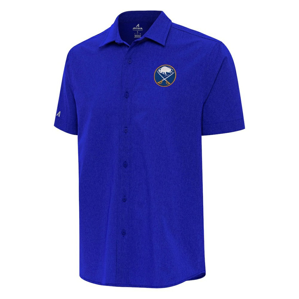 Buffalo Sabres Antigua Activate Woven Short Sleeve Button-Up Shirt - Royal - NHL