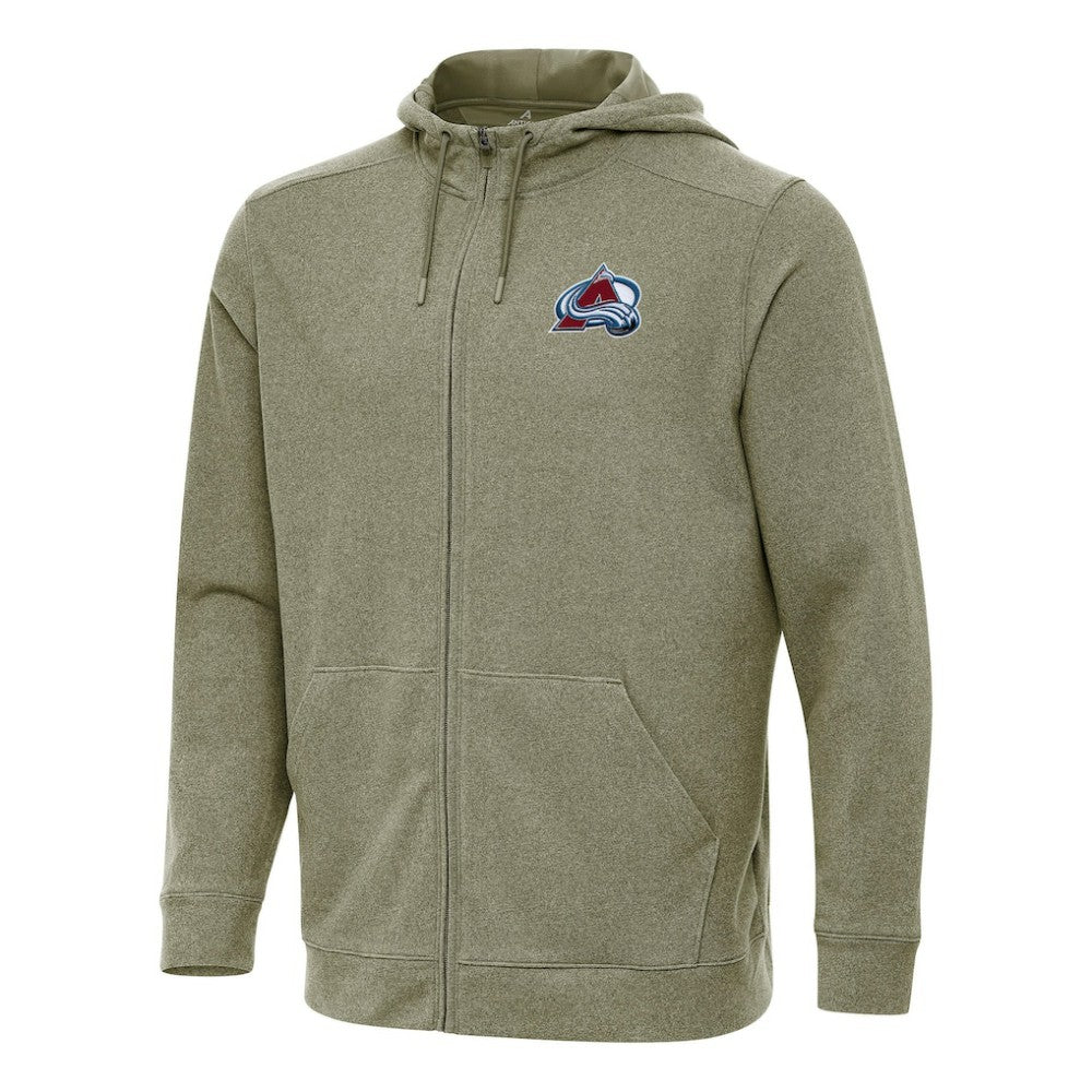 Colorado Avalanche Antigua Effortless Full-Zip Hoodie Jacket - Olive - NHL