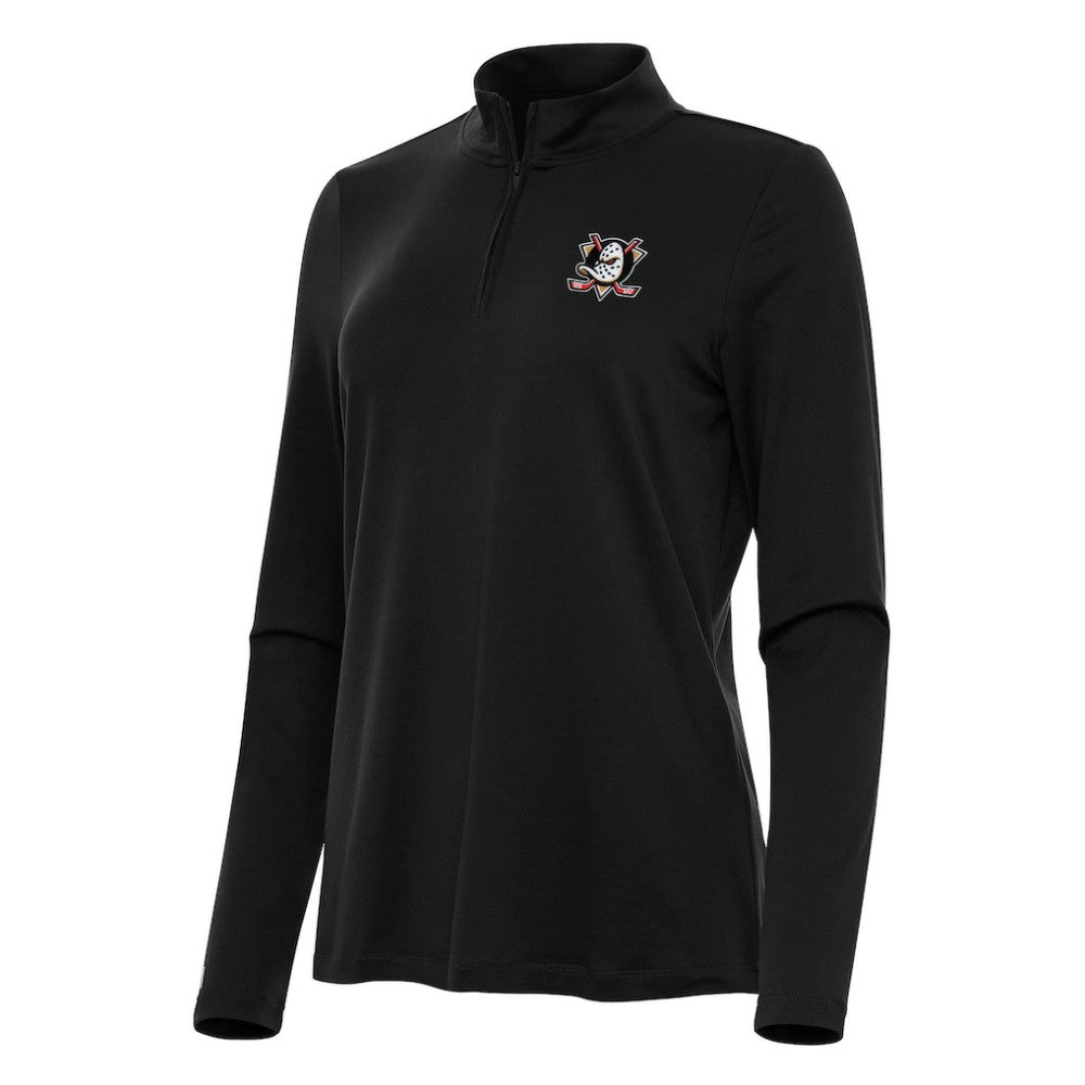 Anaheim Ducks Antigua Women's Reprocess Quarter-Zip Top - Black - NHL