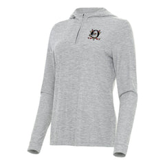 Anaheim Ducks Antigua Women's Daybreak Quarter-Zip Hoodie - Heather Gray - NHL