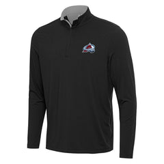 Colorado Avalanche Antigua Content Quarter-Zip Pullover Top - Black/Gray - NHL