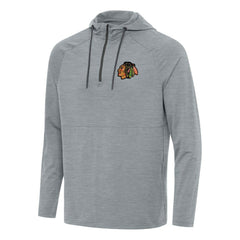 Chicago Blackhawks Antigua Spikes Quarter-Zip Hoodie - Heather Gray - NHL