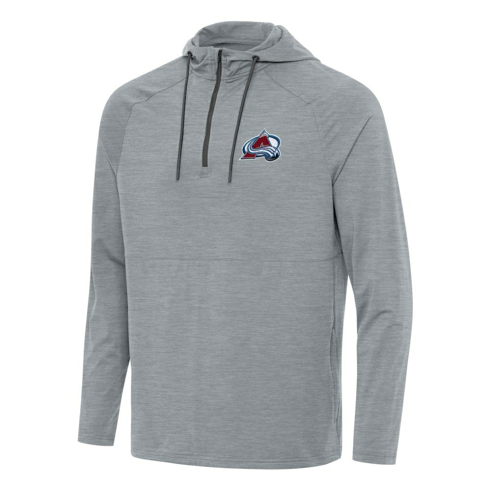 Colorado Avalanche Antigua Spikes Quarter-Zip Hoodie - Heather Gray - NHL