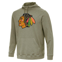 Chicago Blackhawks Antigua Cloud Pullover Hoodie - Olive - NHL