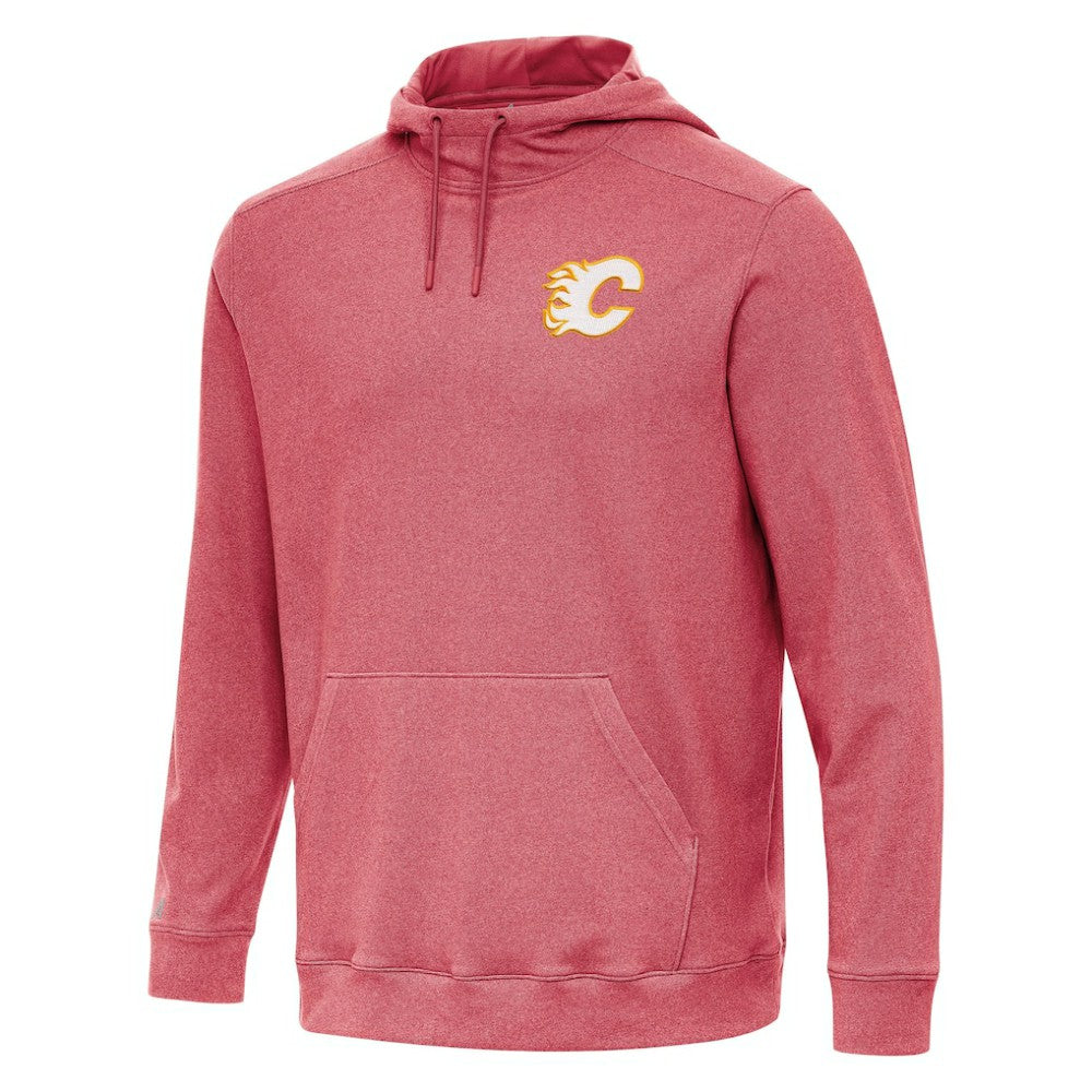 Calgary Flames Antigua Cloud Pullover Hoodie - Heather Red - NHL