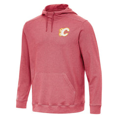 Calgary Flames Antigua Cloud Pullover Hoodie - Heather Red - NHL
